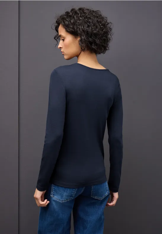 Shirt mit Herzausschnitt deep blue
