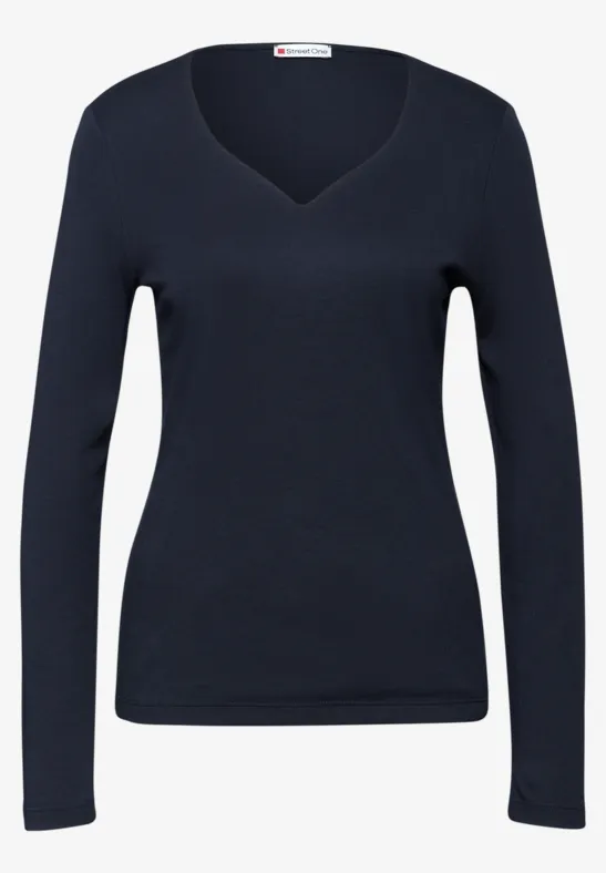 Shirt mit Herzausschnitt deep blue