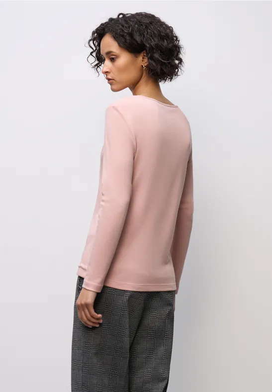 Shirt mit Herzausschnitt faded rose