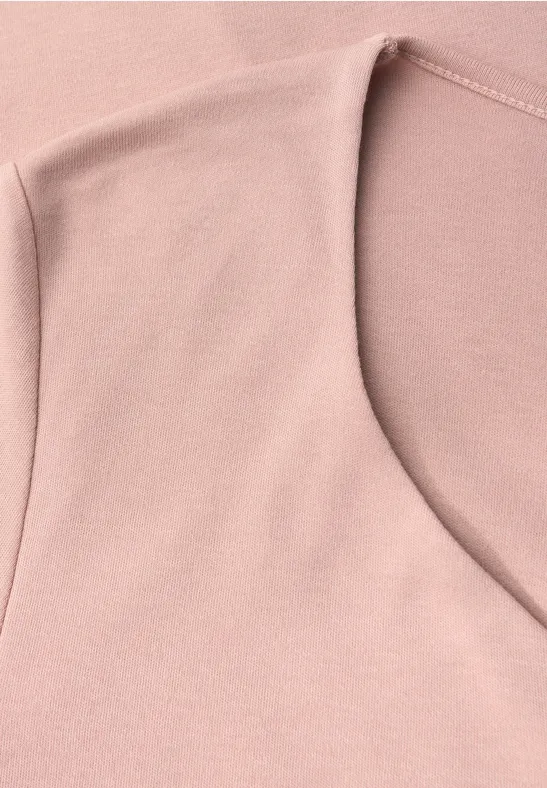 Shirt mit Herzausschnitt faded rose