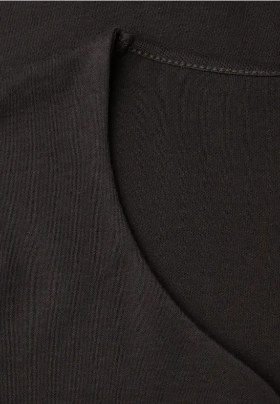 Shirt mit Herzausschnitt darkest brown