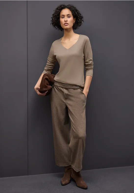 Shirt mit Herzausschnitt light terra mocha