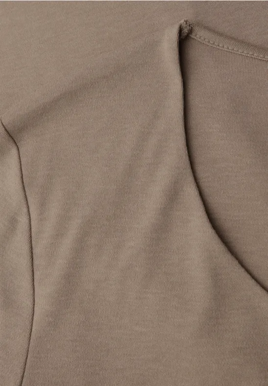 Shirt mit Herzausschnitt light terra mocha