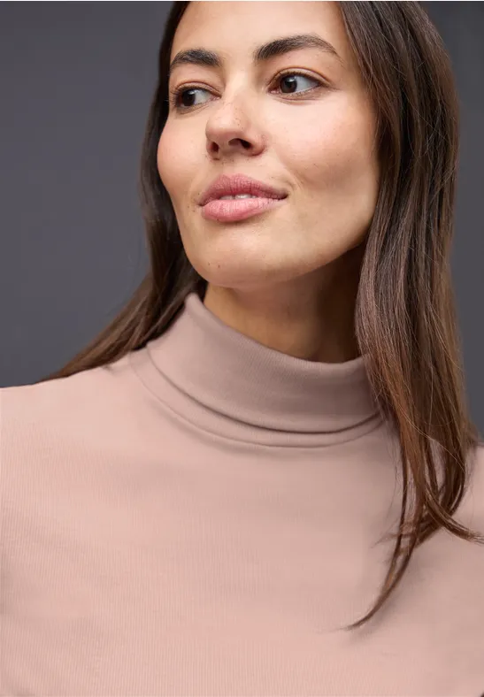 Col roulé basique faded rose