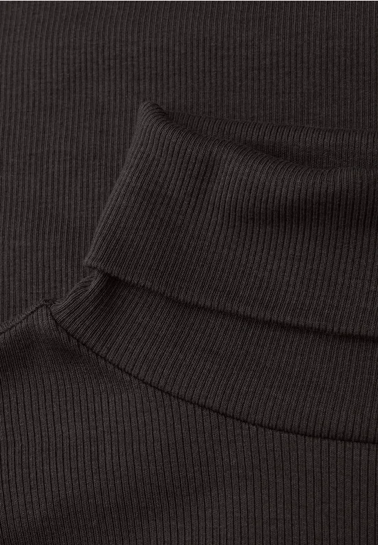 Basic Rollkragenshirt darkest brown