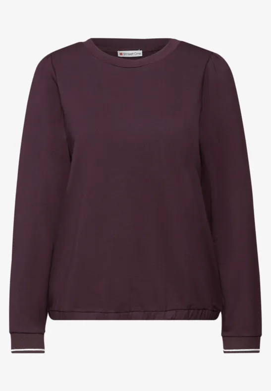 T-shirt doux avec détails côtelés Jazz Berry