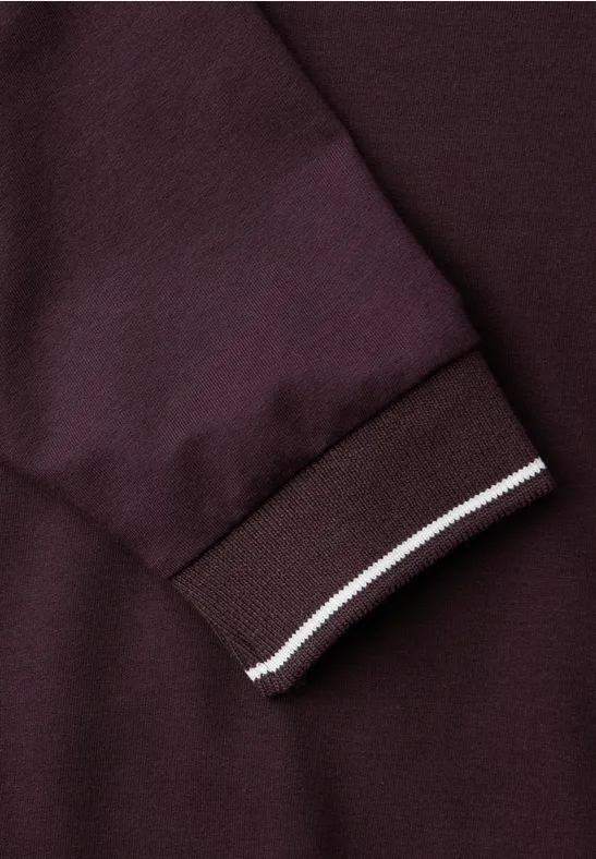 T-shirt doux avec détails côtelés Jazz Berry