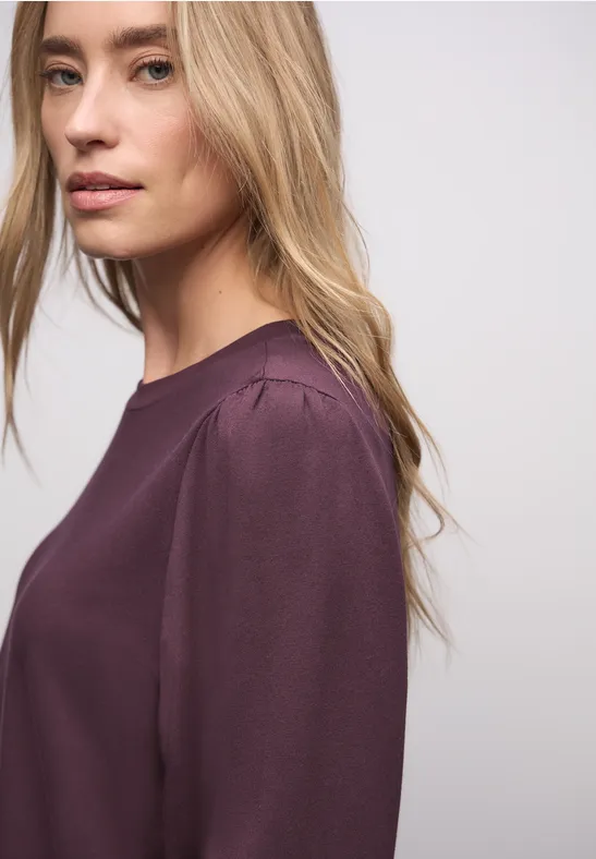 T-shirt doux avec détails côtelés Jazz Berry