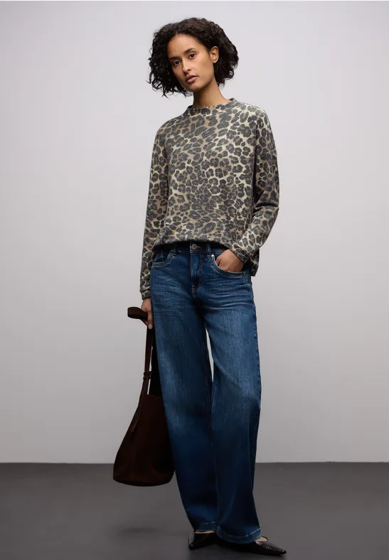 Cosy Printed Shirt CECIL mocha glow