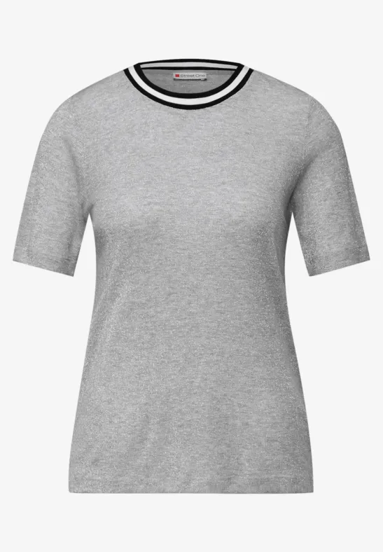 Glitzerndes T-Shirt pelican grey