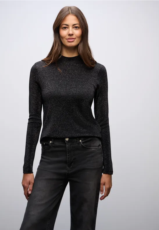 Glitzerndes Shirt Black