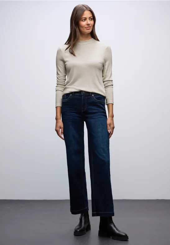 Glitterend shirt soft beige