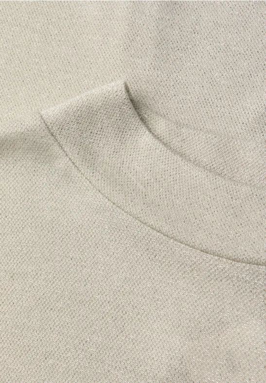Glitterend shirt soft beige