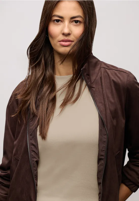 Basic top met geribbelde textuur cotton beige