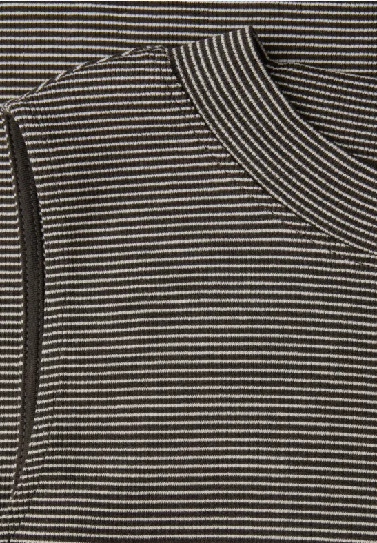 Gestreiftes Basic Top darkest brown