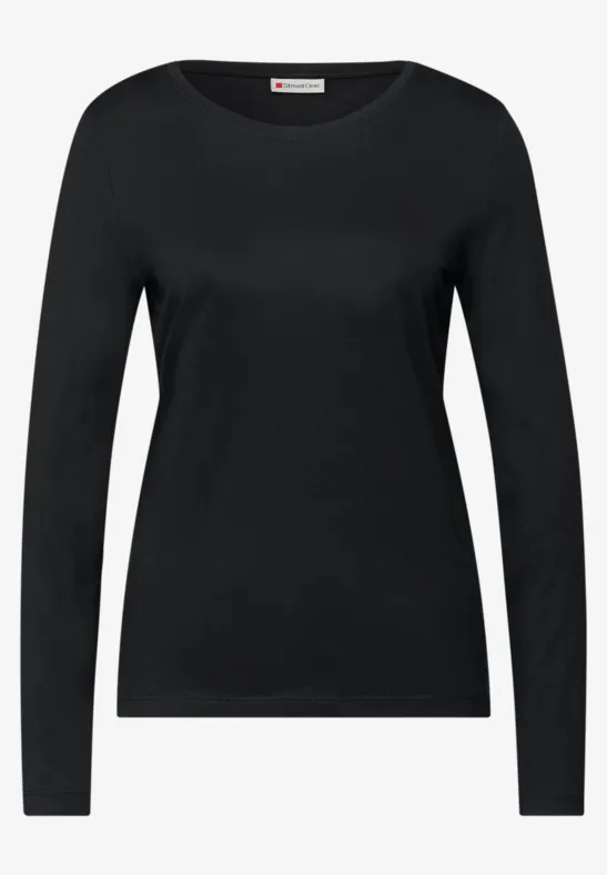 Basic shirt met ronde hals Black