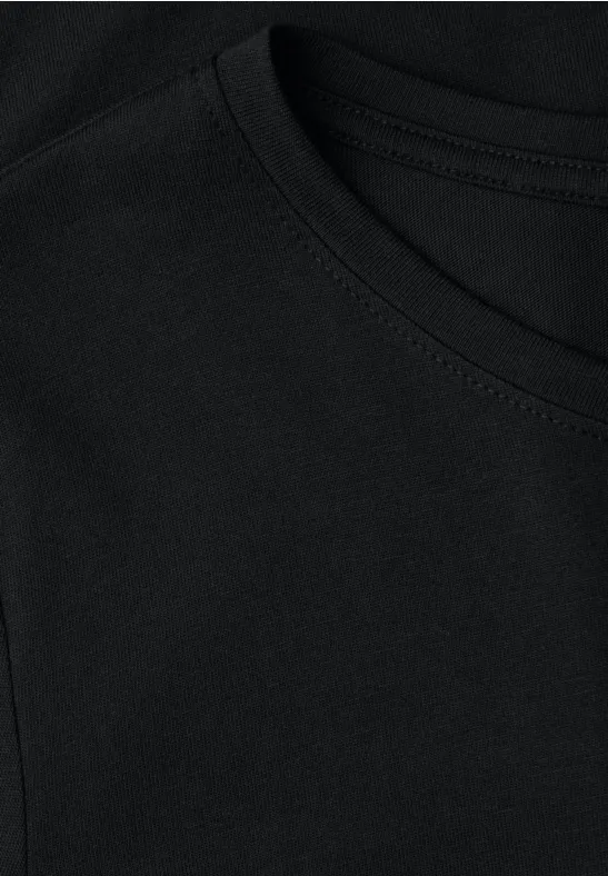 Basic shirt met ronde hals Black