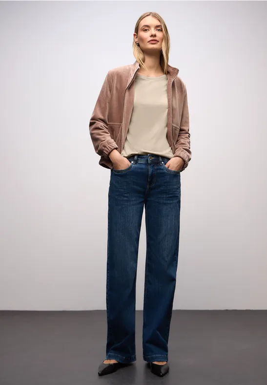 Basic shirt met ronde hals cotton beige