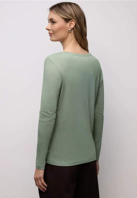 T-shirt basique à col rond dark serene green