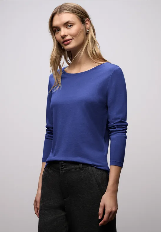 Basic Rundhalsshirt amparo blue