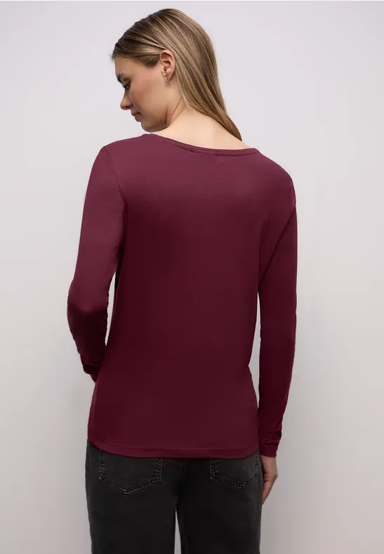Basic Rundhalsshirt truffle red