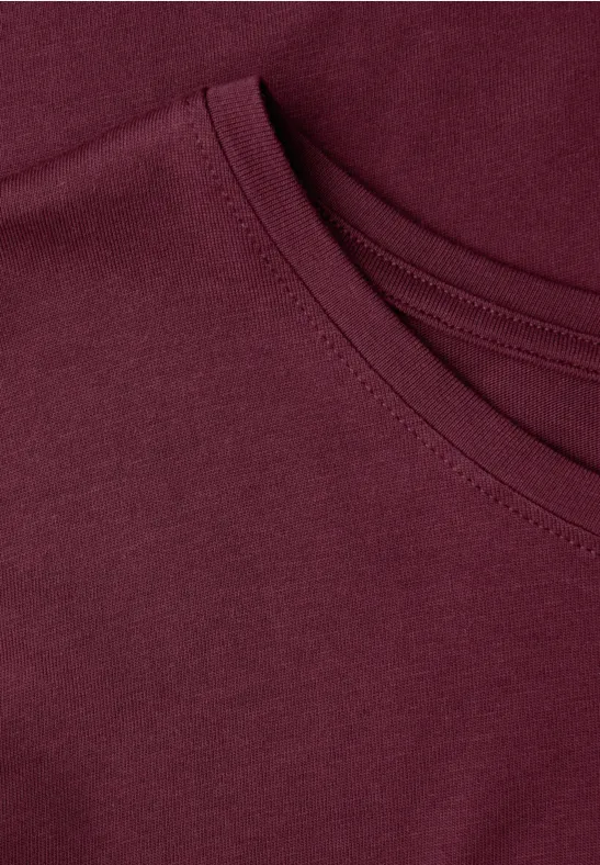 Basic Rundhalsshirt truffle red