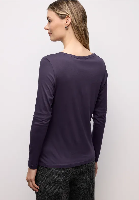 Basic Rundhalsshirt mystic purple
