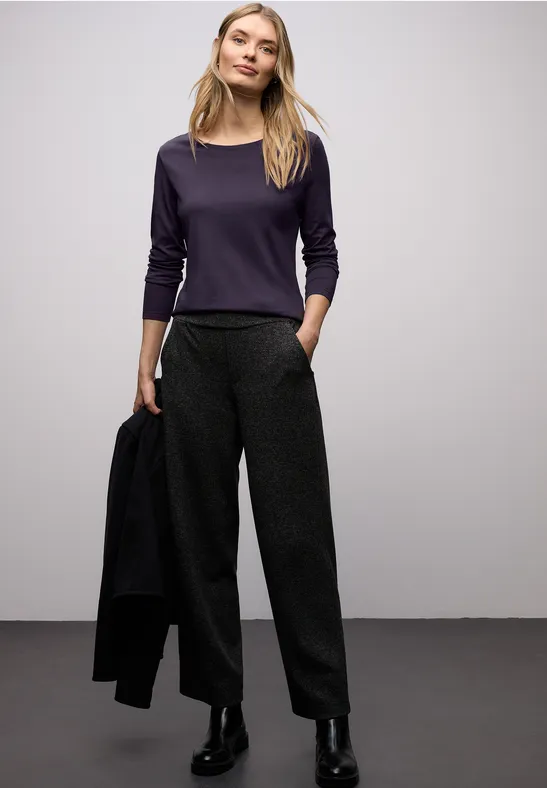 Basic Rundhalsshirt mystic purple