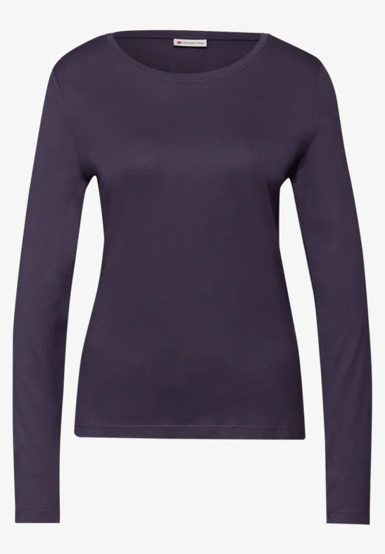 Basic Rundhalsshirt mystic purple