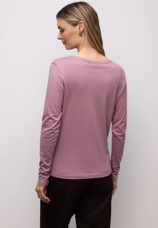 Basic Rundhalsshirt muted plum