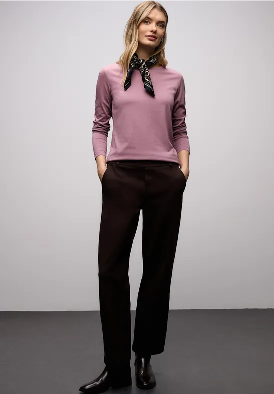 Basic Rundhalsshirt muted plum