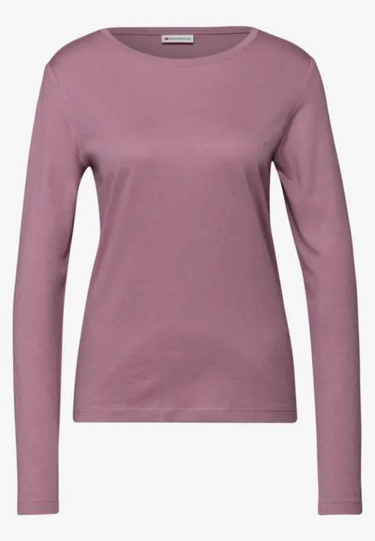 Basic Rundhalsshirt muted plum