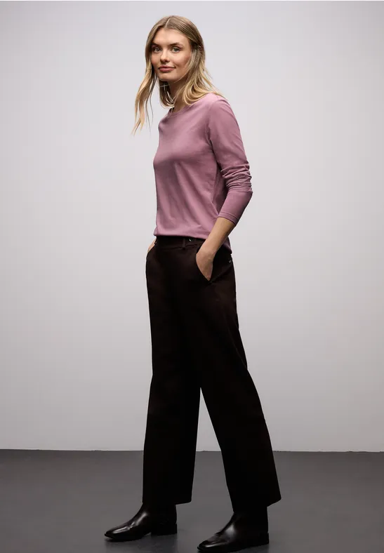 Basic Rundhalsshirt muted plum