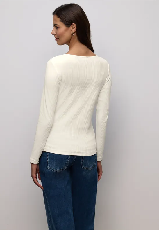 T-shirt basique avec structure côtelée off white