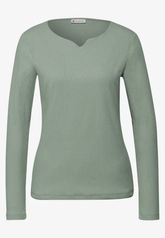 T-shirt basique avec structure côtelée dark serene green