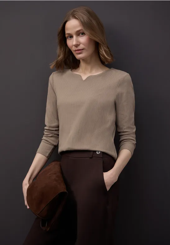 T-shirt basique avec structure côtelée null