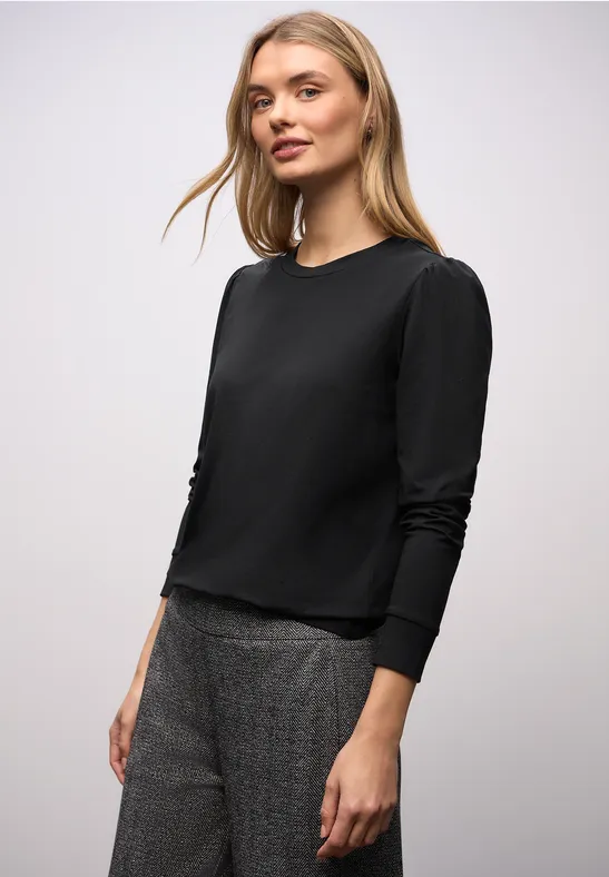 Shirt met rimpels Black