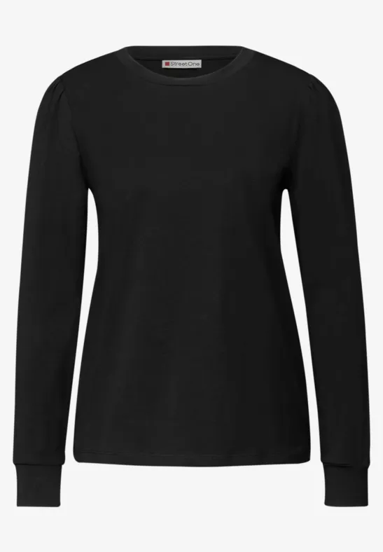 Shirt met rimpels Black