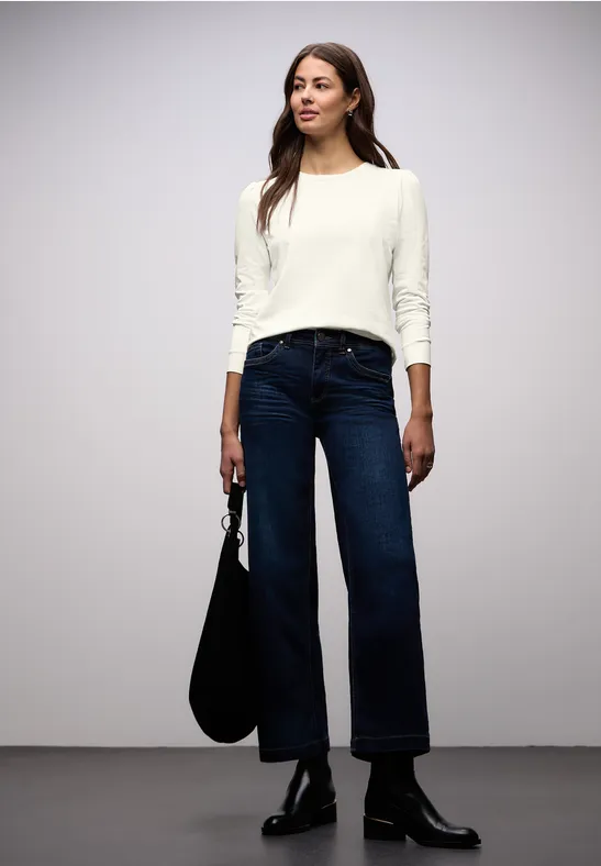 Bluzka z marszczeniami off white