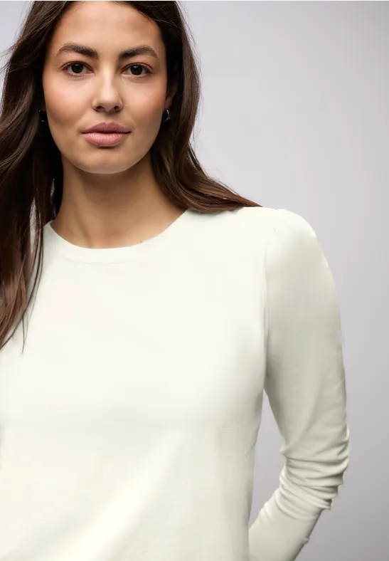 Bluzka z marszczeniami off white