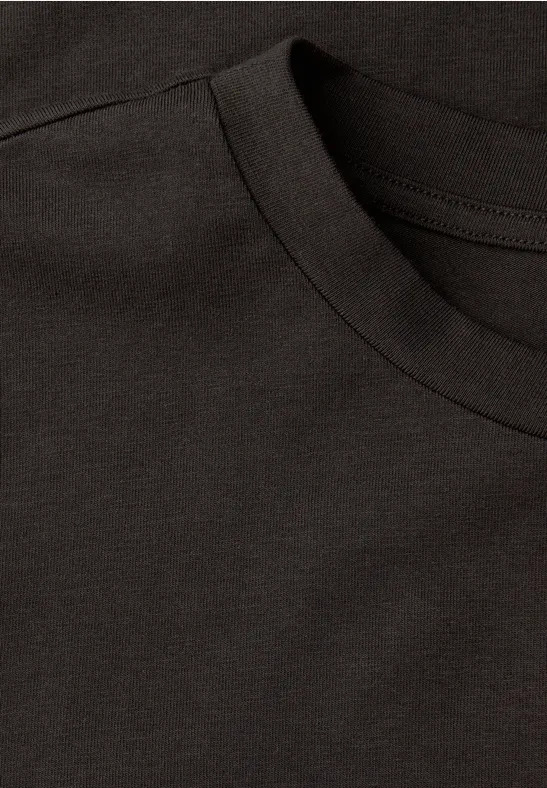 Shirt met rimpels darkest brown