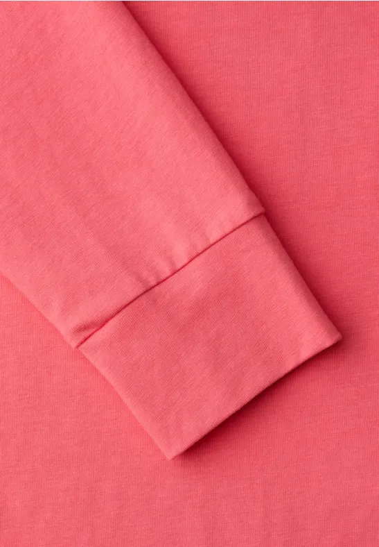 Shirt mit Raffung striking coral