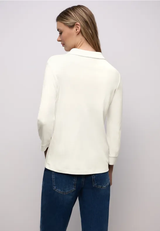 Poloshirt met rits off white