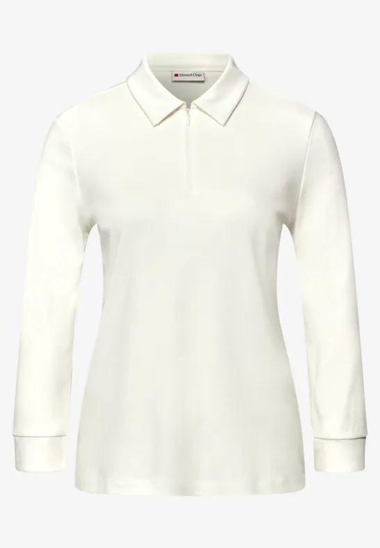 Poloshirt met rits off white