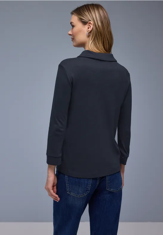 Poloshirt mit Zipper shadowed navy