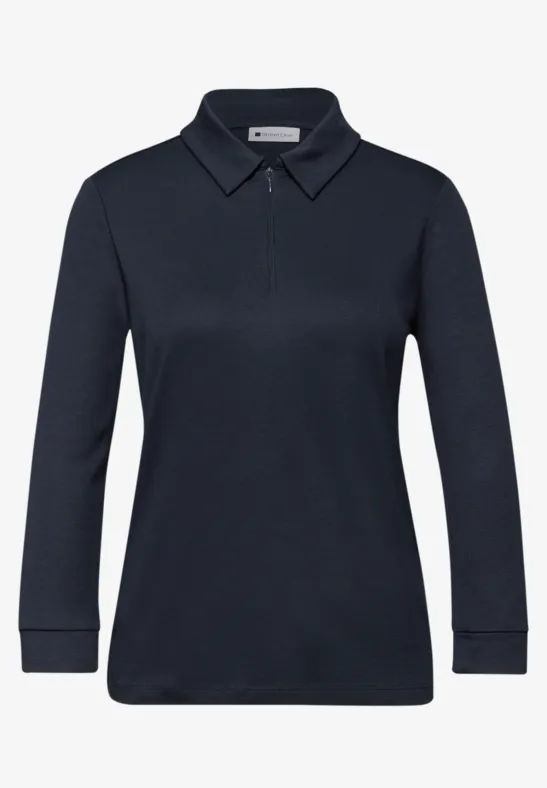 Poloshirt mit Zipper shadowed navy