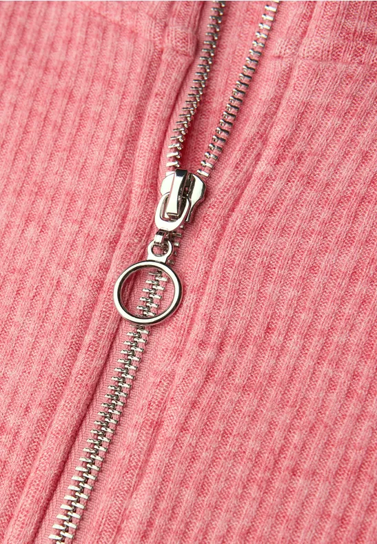 Shirt mit Rippstruktur striking coral mel.