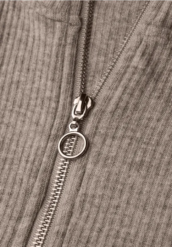 Shirt mit Rippstruktur light terra mocha mel.