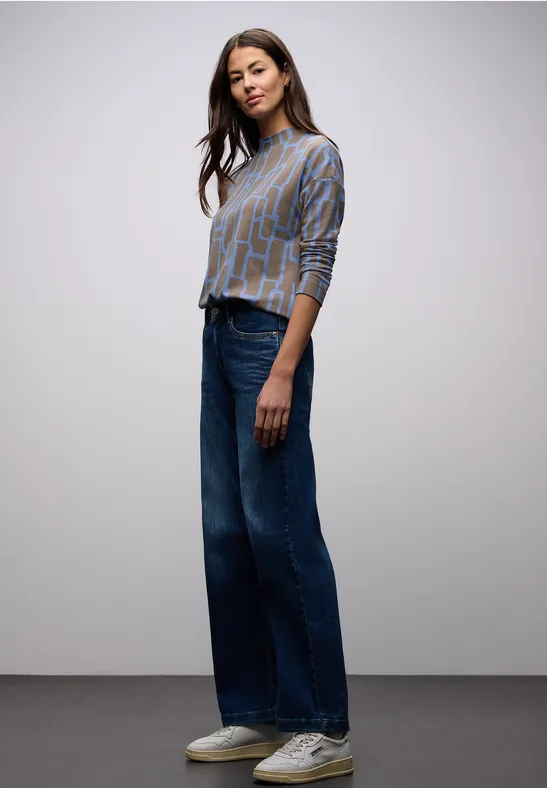 T-shirt imprimé avec cordon de serrage frosted blue