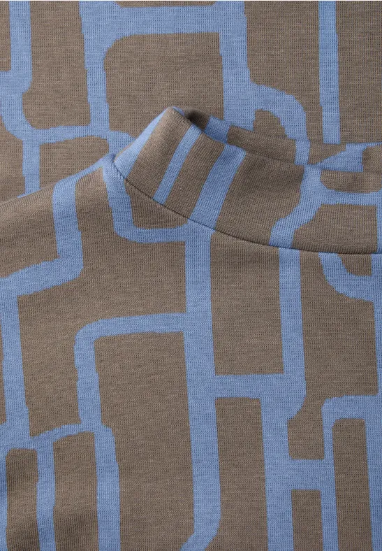 T-shirt imprimé avec cordon de serrage frosted blue